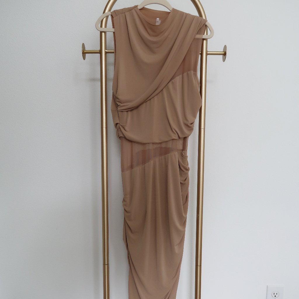 Oiyl Drape Dress In Sand